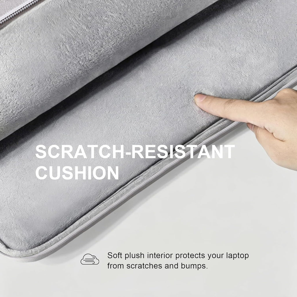 15.6 Inch Laptop Sleeve Case Computer Bag for 15.6" Acer Aspire/Predator, Inspiron, ASUS Zenbook Pro 15 Vivobook, HP Pavilion, Lenovo Ideapad 330, Thinkpad E590, Chromebook Water Resistant, Gray