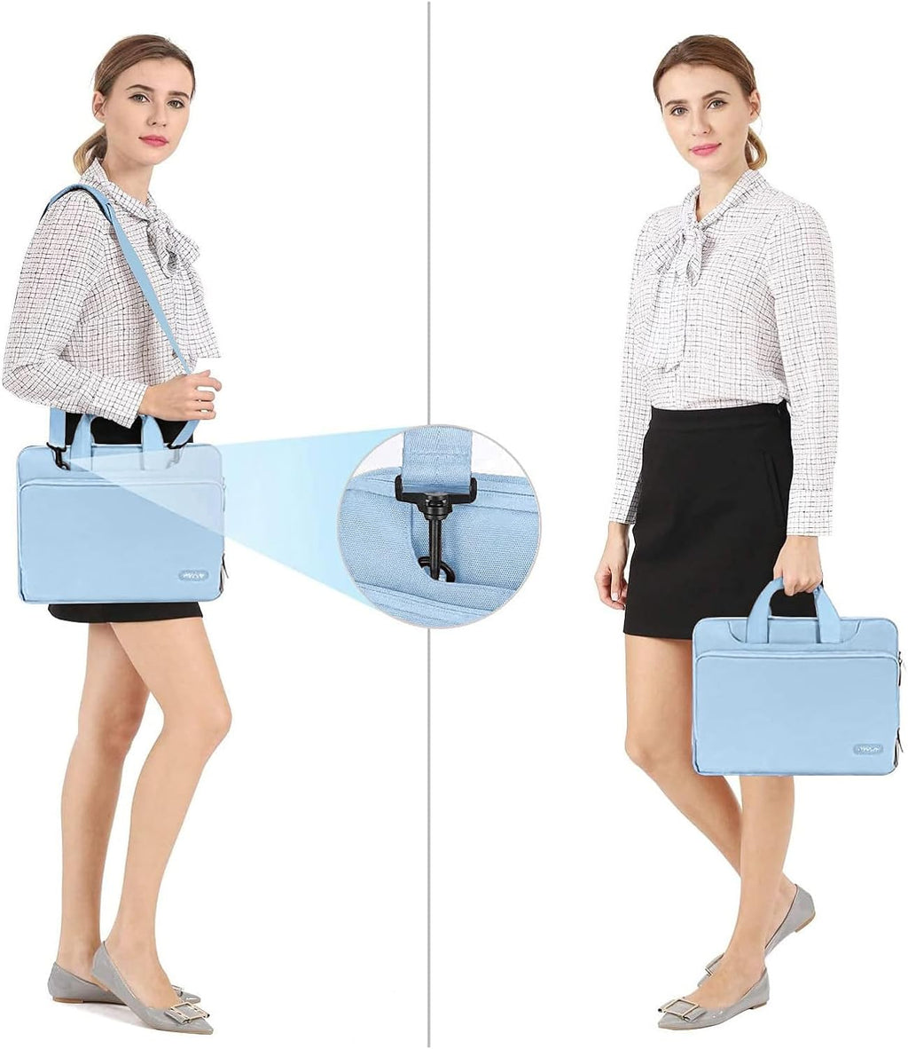 360 Protective Laptop Bag 15.6 Inch, 15-16 Inch Computer Bag Compatible with Macbook Air 15 Inch/Pro 16 Inch, Hp,Dell,Lenovo,Asus,Notebook, Laptop Carrying Case with Strap&Handle, Airy Blue