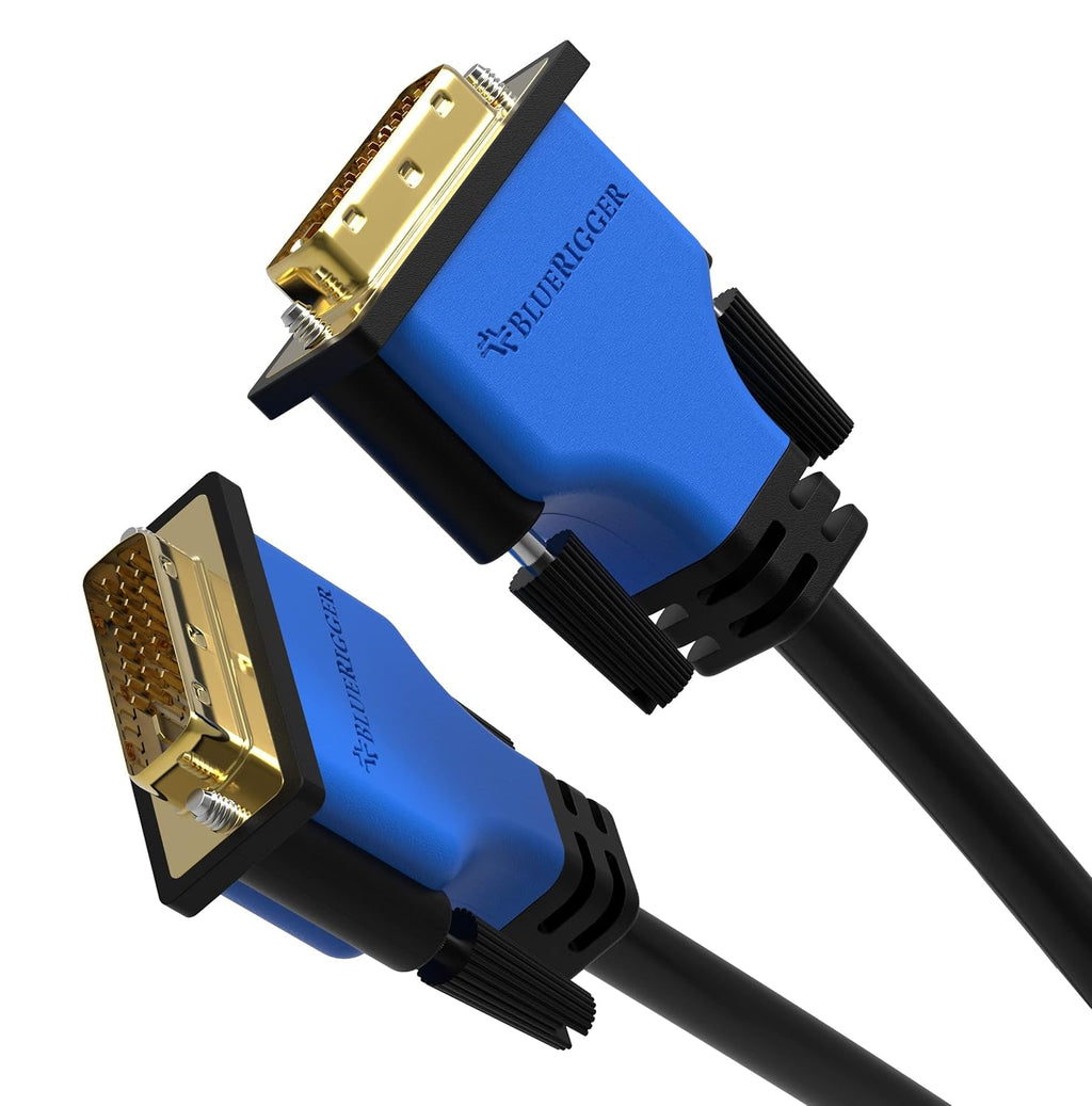 DVI to DVI Monitor Cable (25FT, 24+1 Dual Link, Digital Video Cable, Male to Male) - for Gaming, DVD, Laptops, HDTV and Projector